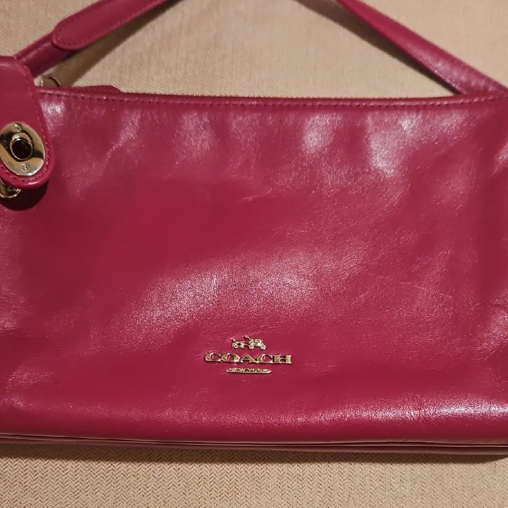 Coach Wine Leather Crossbody Bag - Picture 2 of 8